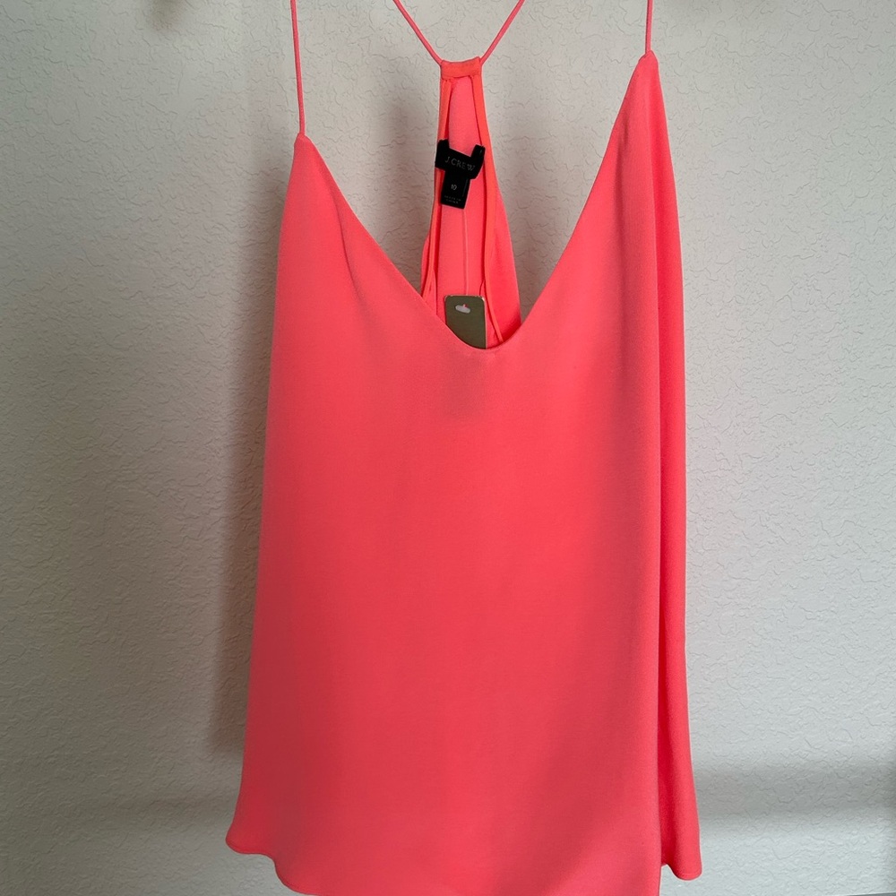 J Crew Coral Pink 100% Silk Top